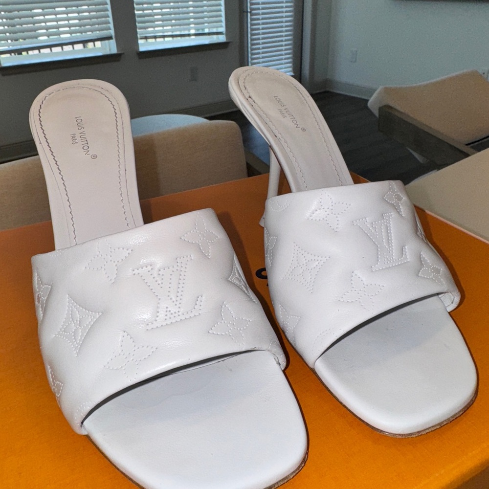 Louis Vuitton White Women's Heeled Sandals - Picture 10 of 11